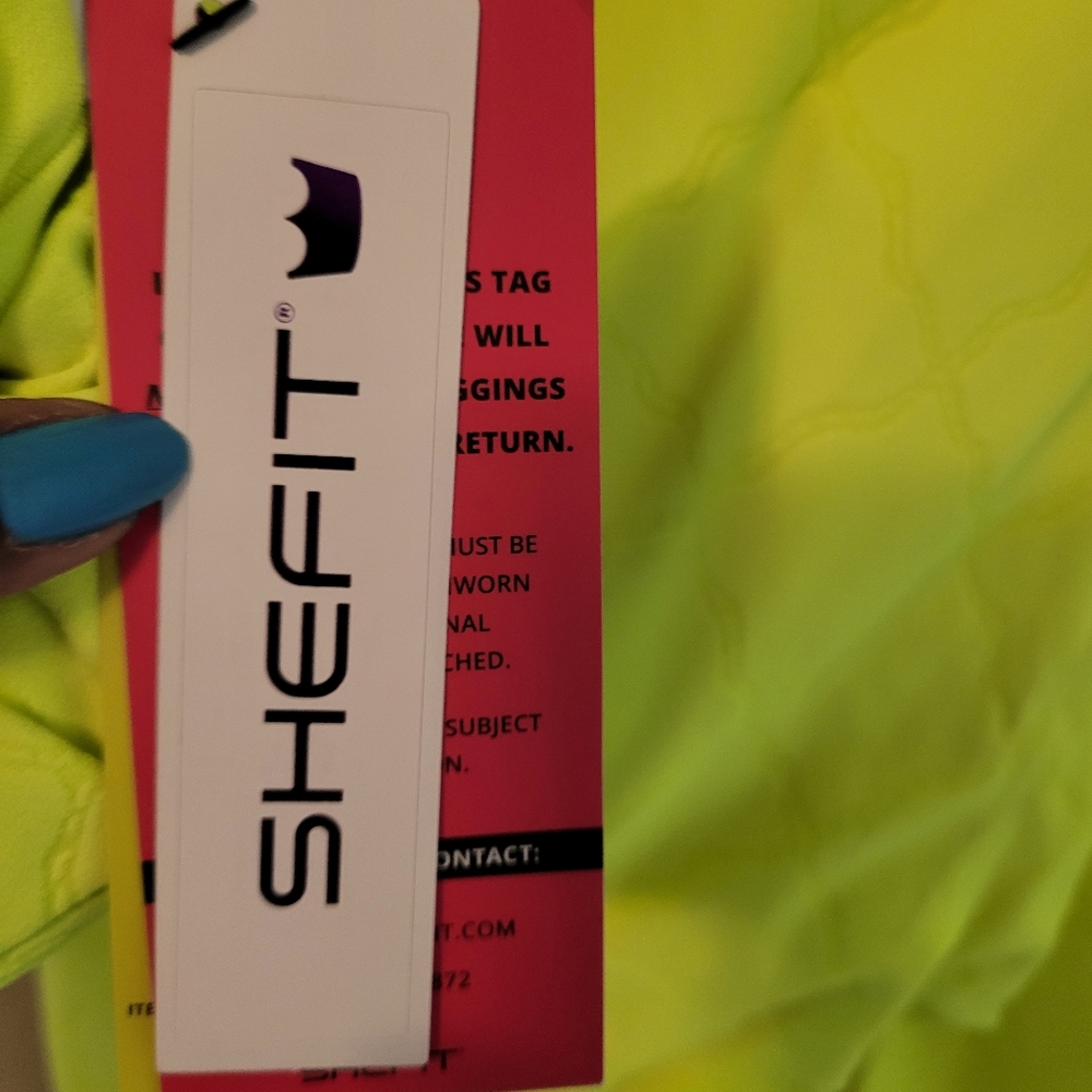 SHEFIT neon yellow workout jogger pants. - Picture 3 of 8